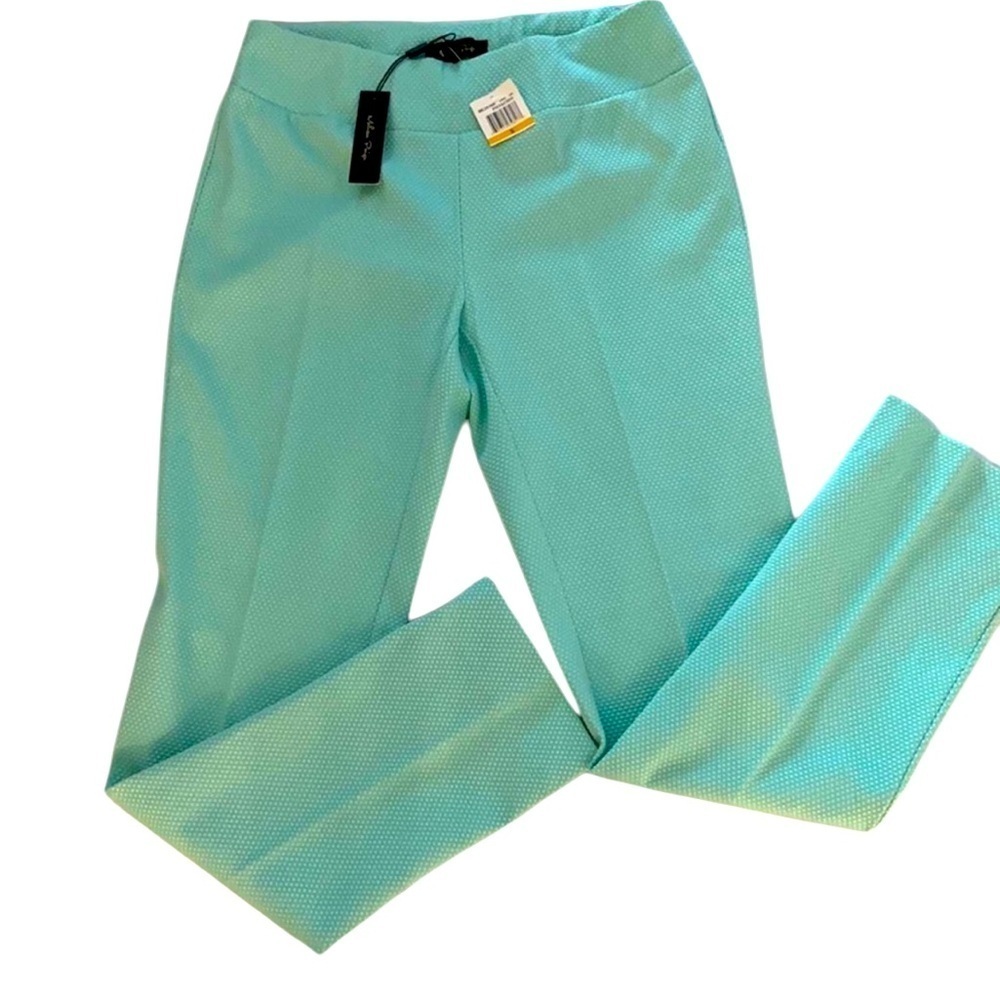 NEW Melissa Paige pistachio pants. Straight leg  wide pull on comfort waist SM
C